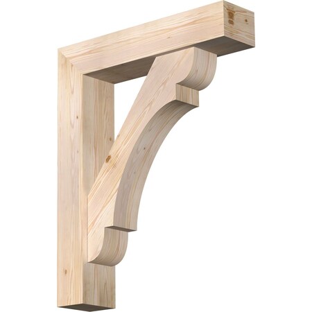 Ekena Millwork Olympic Block Smooth Bracket w/ Offset Brace, Douglas Fir, 7 1/2"W x 34"D x 42"H BKT0806X34X42OLY05SDF